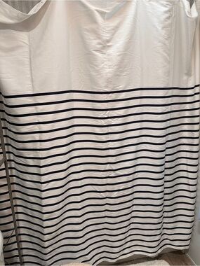 Harbour Stripe Shower Curtain kate spade new york White/Navy 72x72 Machine Wash